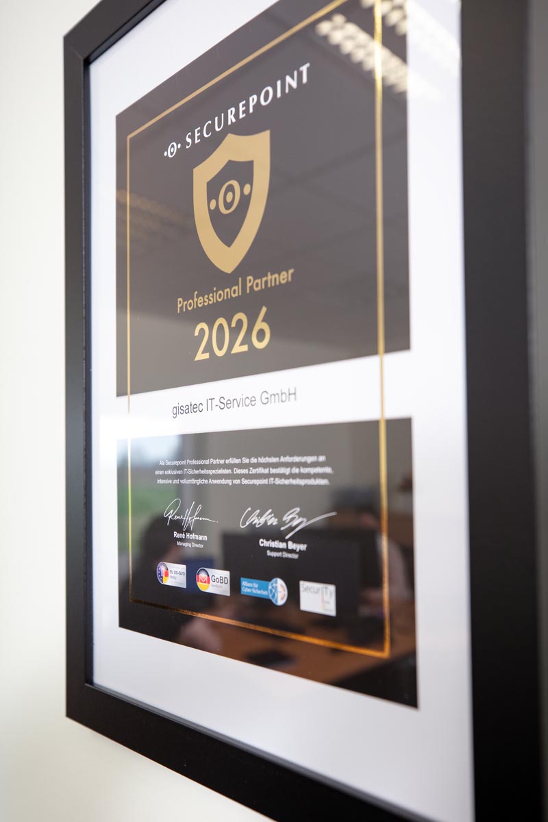 securepoint Urkunde gisatec IT-Service GmbH